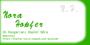 nora hopfer business card